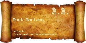 Must Mariann névjegykártya