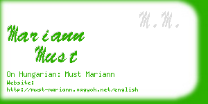 mariann must business card